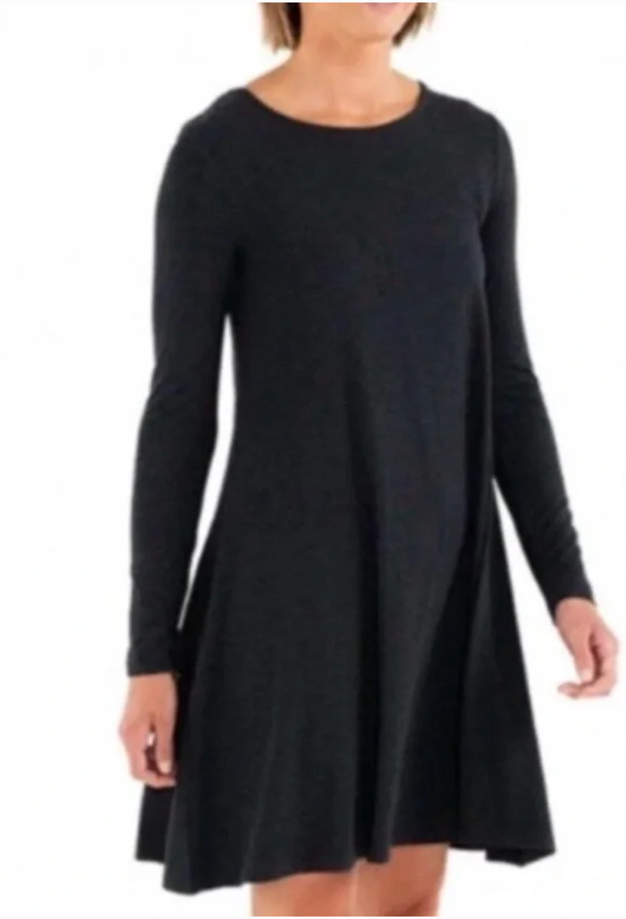 Free Fly Bamboo Journey Dress Swing Long Sleeve Stretch Size Small Gray Travel